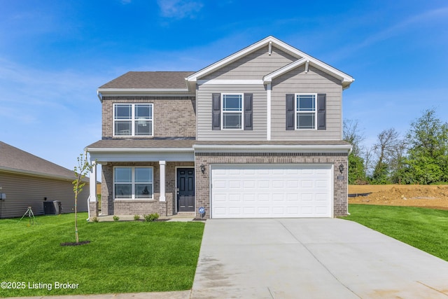 1520 Robin Rd, Shelbyville, KY 40065 - craftsman-style house featuring brick siding, driveway, a front lawn, and a garage