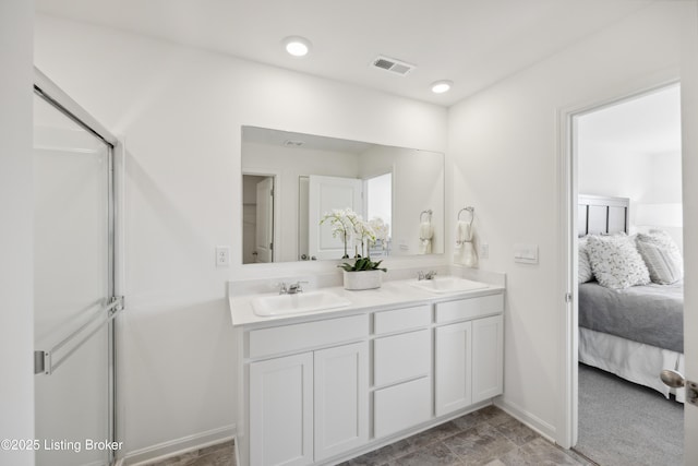 1520 Robin Rd, Shelbyville, KY 40065 - ensuite bathroom with double vanity and baseboards