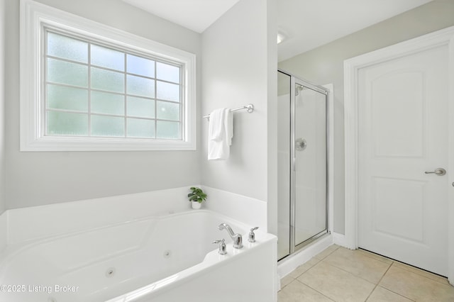 3416 Sasse Way, Louisville, KY 40245 - full bathroom with a tub with jets, a stall shower, and tile patterned floors