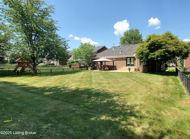 4318 Juniper Forest Pl, Louisville, KY 40245 - fenced backyard featuring a gazebo