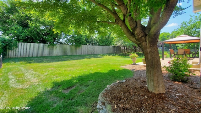 4318 Juniper Forest Pl, Louisville, KY 40245 - fenced backyard with a gazebo and a patio