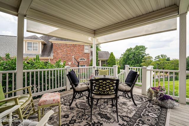 15018 Forest Oaks Dr, Louisville, KY 40245 - view of patio / terrace with a wooden deck and outdoor dining space