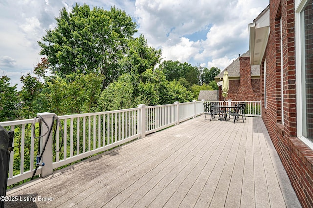 15018 Forest Oaks Dr, Louisville, KY 40245 - wooden deck featuring outdoor dining space