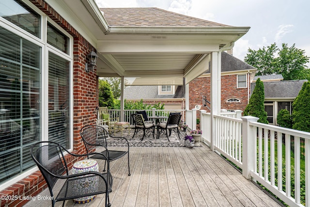 15018 Forest Oaks Dr, Louisville, KY 40245 - wooden deck featuring outdoor dining area