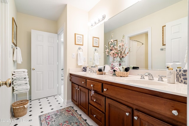 15018 Forest Oaks Dr, Louisville, KY 40245 - full bath featuring double vanity and tile patterned floors