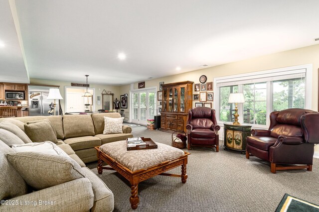 15018 Forest Oaks Dr, Louisville, KY 40245 - carpeted living room with recessed lighting