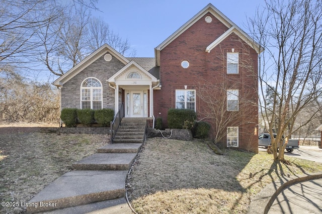 236 Running Creek Dr, Shepherdsville, KY 40165 - view of front of house featuring stone siding and brick siding