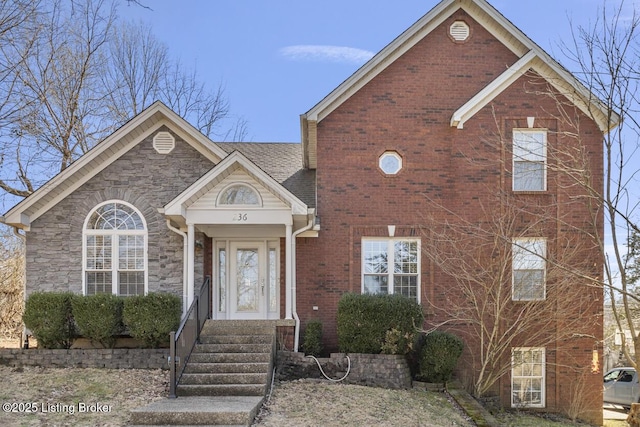 236 Running Creek Dr, Shepherdsville, KY 40165 - view of front facade featuring brick siding and stone siding