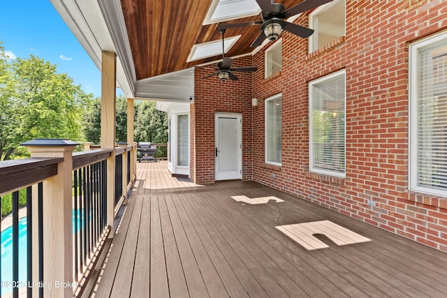 3111 Ridgemoor Ct, Prospect, KY 40059 - wooden deck with ceiling fan