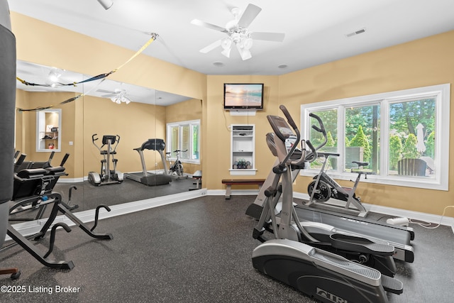 3111 Ridgemoor Ct, Prospect, KY 40059 - gym with a ceiling fan
