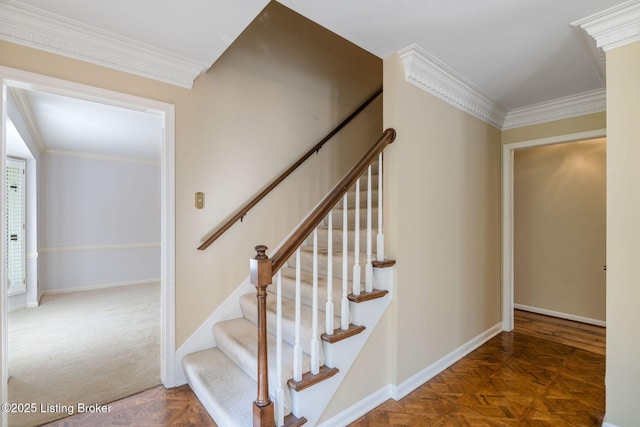 163 Ridgewood Dr, Pewee Valley, KY 40056 - staircase featuring ornamental molding