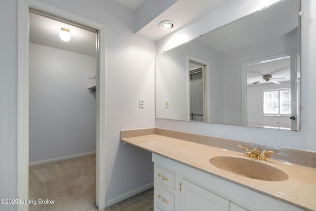163 Ridgewood Dr, Pewee Valley, KY 40056 - bathroom with vanity and a ceiling fan
