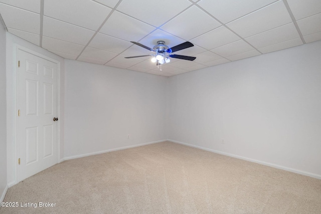 163 Ridgewood Dr, Pewee Valley, KY 40056 - carpeted empty room with a paneled ceiling and ceiling fan