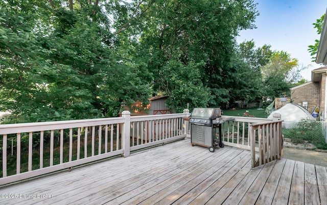 517 Oak Leaf Dr, La Grange, KY 40031 - wooden terrace with a grill
