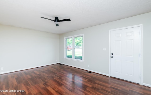517 Oak Leaf Dr, La Grange, KY 40031 - spare room featuring ceiling fan and dark wood-style floors