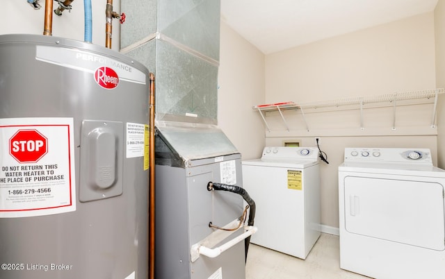 517 Oak Leaf Dr, La Grange, KY 40031 - laundry room with water heater and separate washer and dryer