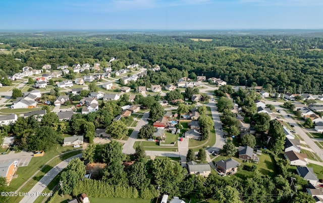 517 Oak Leaf Dr, La Grange, KY 40031 - aerial view of property and surrounding area featuring a forest and nearby suburban area