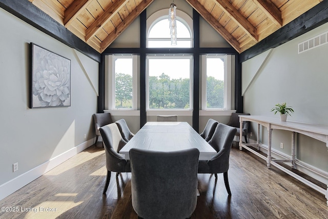 1575 Ochs Ln, Bloomfield, KY 40008 - dining space with wooden ceiling and wood finished floors