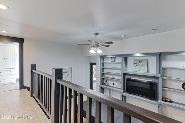 1575 Ochs Ln, Bloomfield, KY 40008 - hall with an upstairs landing, recessed lighting, and wood finished floors