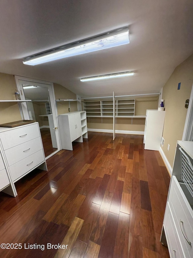 1303 Limestone Trce, Louisville, KY 40223 - spacious closet featuring dark wood-style flooring and lofted ceiling