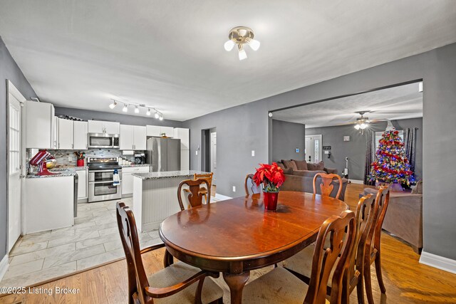 908 Chestnut Ave, Frankfort, KY 40601 - dining space featuring a ceiling fan and baseboards