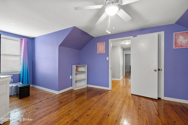 908 Chestnut Ave, Frankfort, KY 40601 - additional living space with hardwood / wood-style floors, vaulted ceiling, and ceiling fan