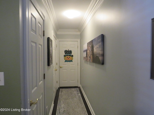 105 Waverly Dr, Bardstown, KY 40004 - doorway to outside with crown molding and wood finished floors