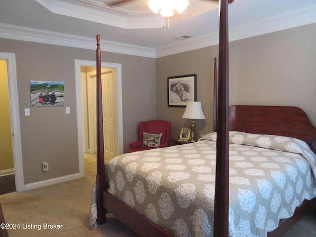 105 Waverly Dr, Bardstown, KY 40004 - carpeted bedroom with ornamental molding and a raised ceiling