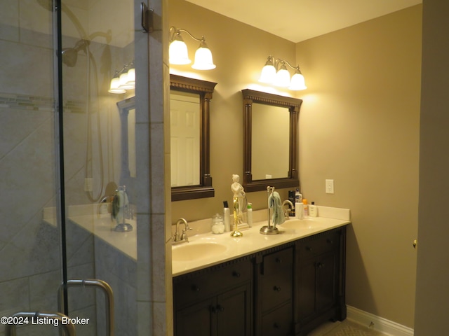 105 Waverly Dr, Bardstown, KY 40004 - bathroom featuring double vanity and a shower stall