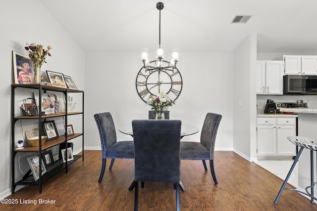 10500 Mcmeekin Ln Unit 208, Louisville, KY 40223 - dining space featuring a chandelier and dark wood-type flooring