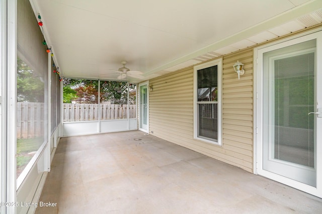 2716 Antone Pkwy, Louisville, KY 40220 - unfurnished sunroom featuring a ceiling fan and plenty of natural light