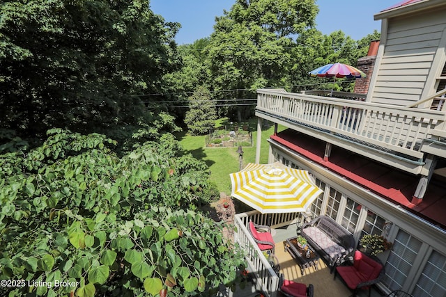 2406 Tucker Station Rd, Louisville, KY 40299 - view of green lawn featuring a wooden deck