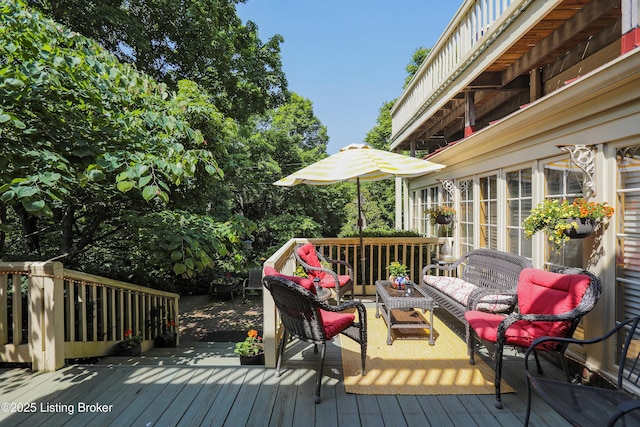 2406 Tucker Station Rd, Louisville, KY 40299 - wooden terrace featuring outdoor lounge area