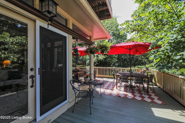 2406 Tucker Station Rd, Louisville, KY 40299 - wooden terrace with outdoor dining area