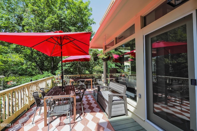 2406 Tucker Station Rd, Louisville, KY 40299 - wooden deck featuring outdoor dining space