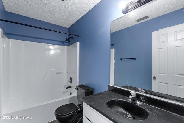 128 Clover Cove Ct, Shepherdsville, KY 40165 - bathroom with a textured ceiling, vanity, and  shower combination