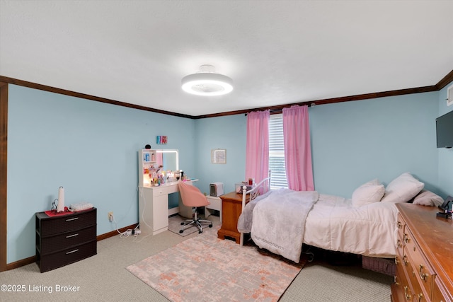 2883 Sweeney Ln, Pleasureville, KY 40057 - carpeted bedroom with crown molding and an office area