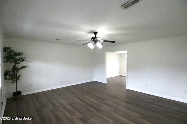 105 Wayne Way, Radcliff, KY 40160 - spare room featuring a ceiling fan and dark wood-type flooring