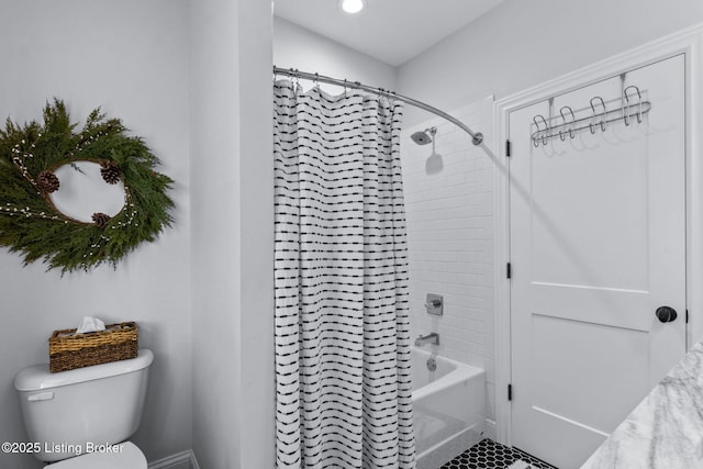 6331 Mistflower Cir, Prospect, KY 40059 - bathroom with toilet and shower / bath combination with curtain