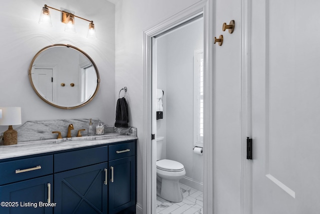 6331 Mistflower Cir, Prospect, KY 40059 - bathroom featuring vanity and marble finish flooring