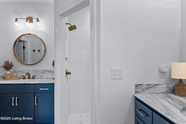 6331 Mistflower Cir, Prospect, KY 40059 - bathroom featuring vanity and a stall shower
