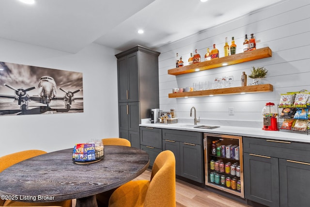 6331 Mistflower Cir, Prospect, KY 40059 - indoor wet bar featuring light wood-style floors and recessed lighting