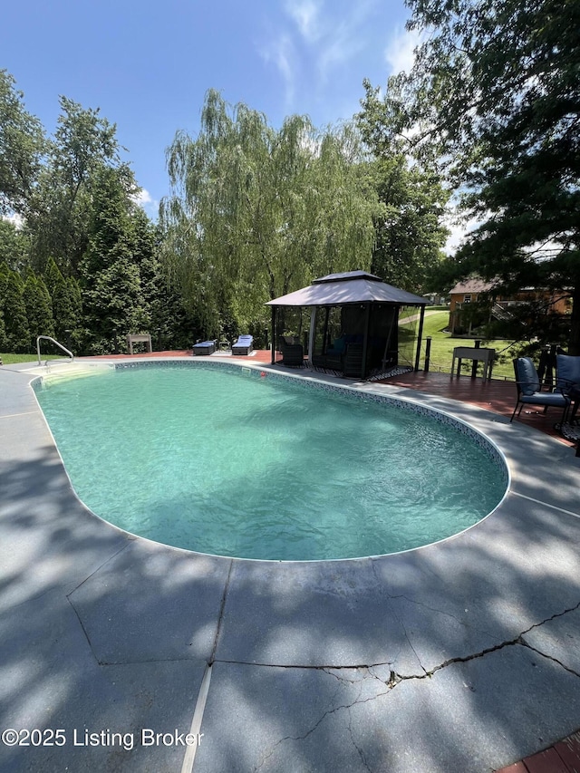 12112 Alpine Way, Goshen, KY 40026 - swimming pool featuring a gazebo and a patio area