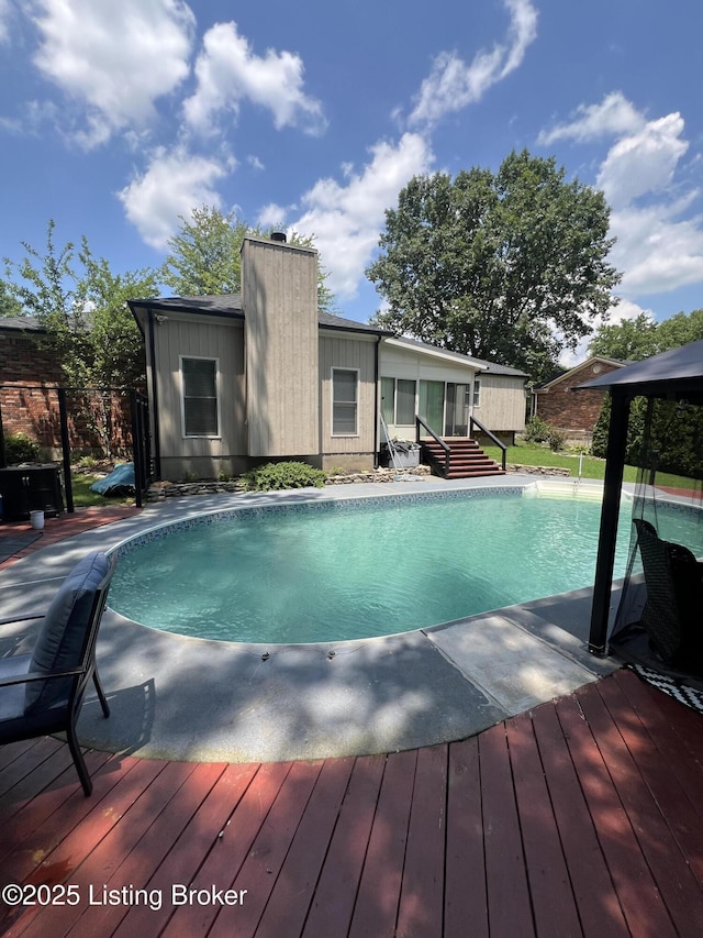 12112 Alpine Way, Goshen, KY 40026 - swimming pool featuring a wooden deck