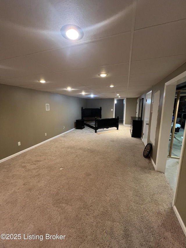 12112 Alpine Way, Goshen, KY 40026 - finished below grade area featuring light colored carpet and baseboards