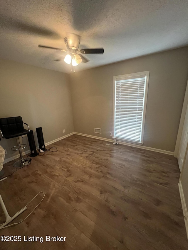 12112 Alpine Way, Goshen, KY 40026 - empty room featuring a ceiling fan, wood finished floors, and a textured ceiling