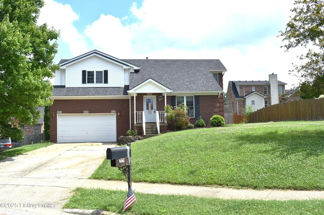 304 Doe Run, Sellersburg, IN 47172 - traditional home with an attached garage, driveway, brick siding, and a shingled roof