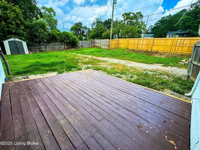 108 Bruce St, Lebanon Junction, KY 40150 - deck with a storage unit, a fenced backyard, and view of scattered trees