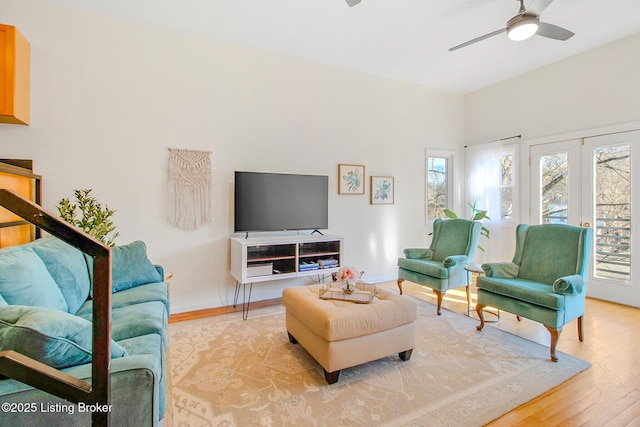 152 N Ewing Ave, Louisville, KY 40206 - living room with a ceiling fan and light wood-type flooring