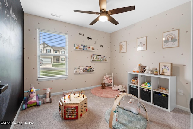 3001 Opal Dr, Shelbyville, KY 40065 - recreation room featuring a ceiling fan and carpet flooring